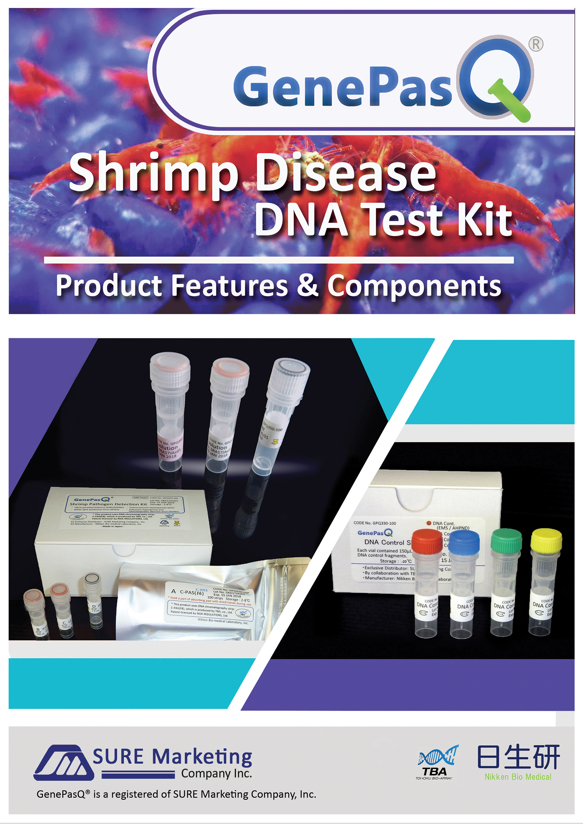 Sample Images of Shrimp Disease Test kits